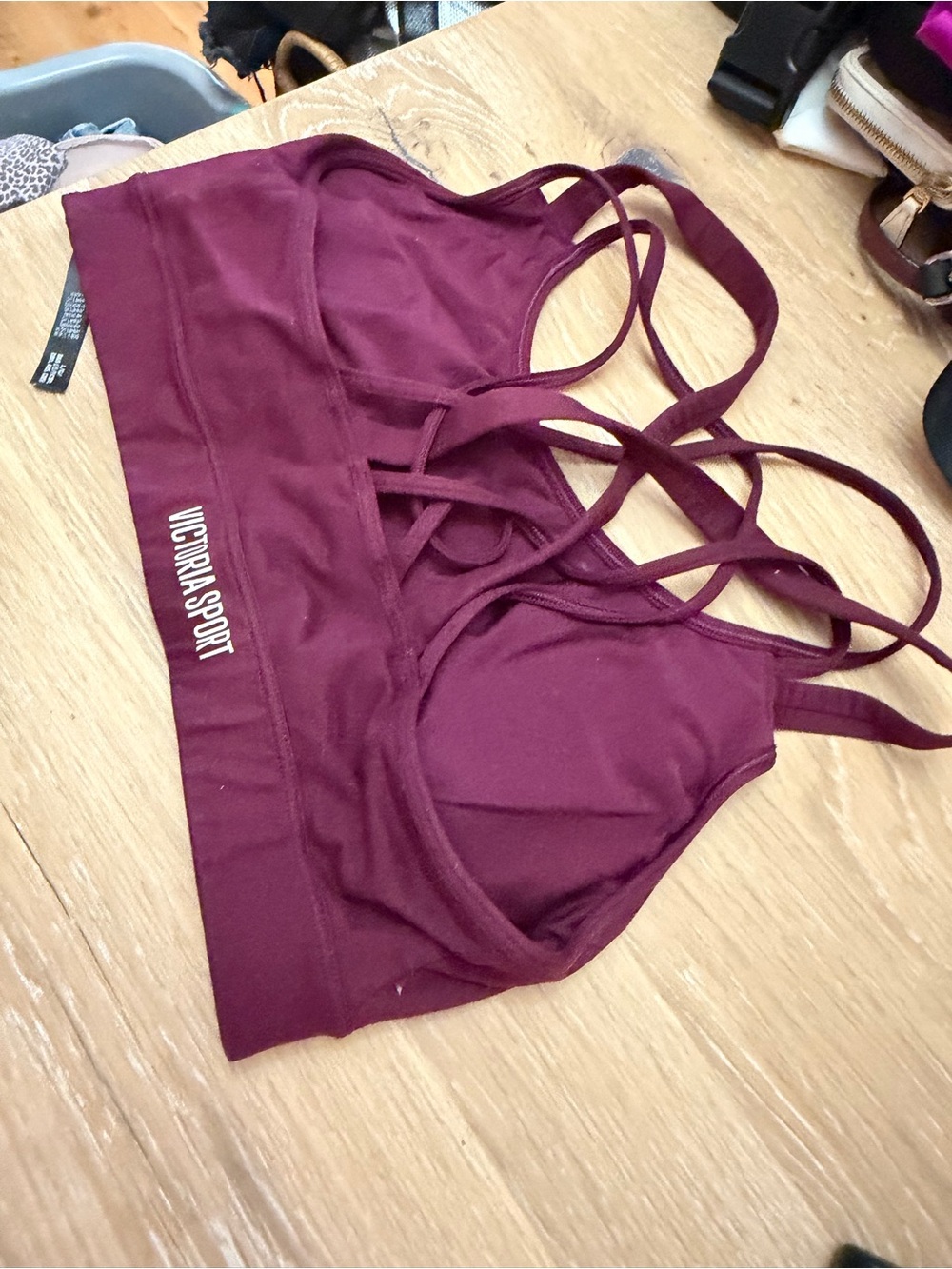 Victoria’s Secret Women's Strappy Sports Bra - Burgundy